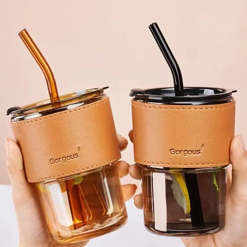 Gorgous Glass Mug With Straw