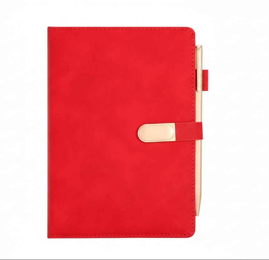 A5 PU Leather Notebook with Rectangular Magnetic Closue