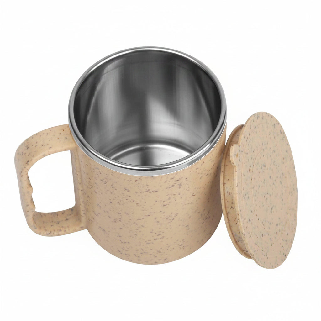 WHEAT FIBER ECOFRIENDLY COFFEE MUG WITH STEEL INSIDE