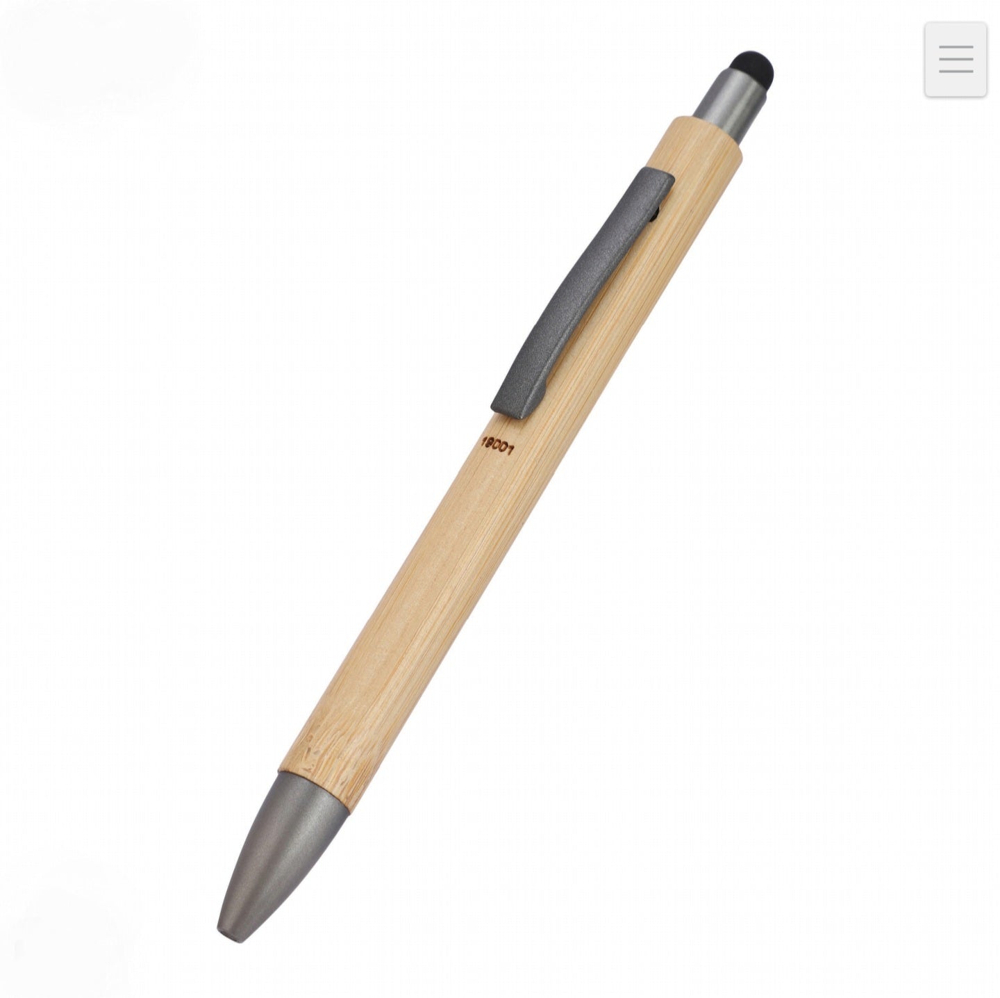 Eco-Friendly Bamboo Stylus Ballpoint Pen with Metal Accents