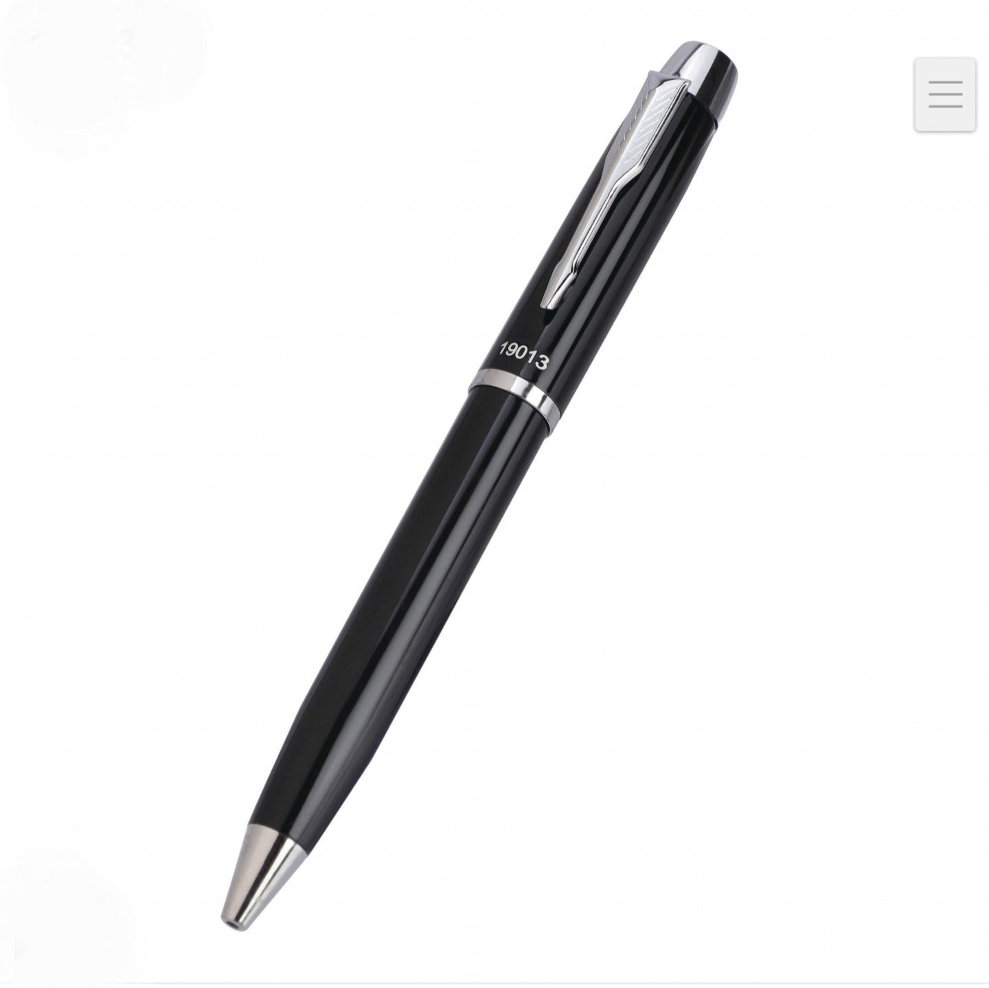 Premium Metal Executive Ballpoint Pen – Glossy Black with Chrome Accents