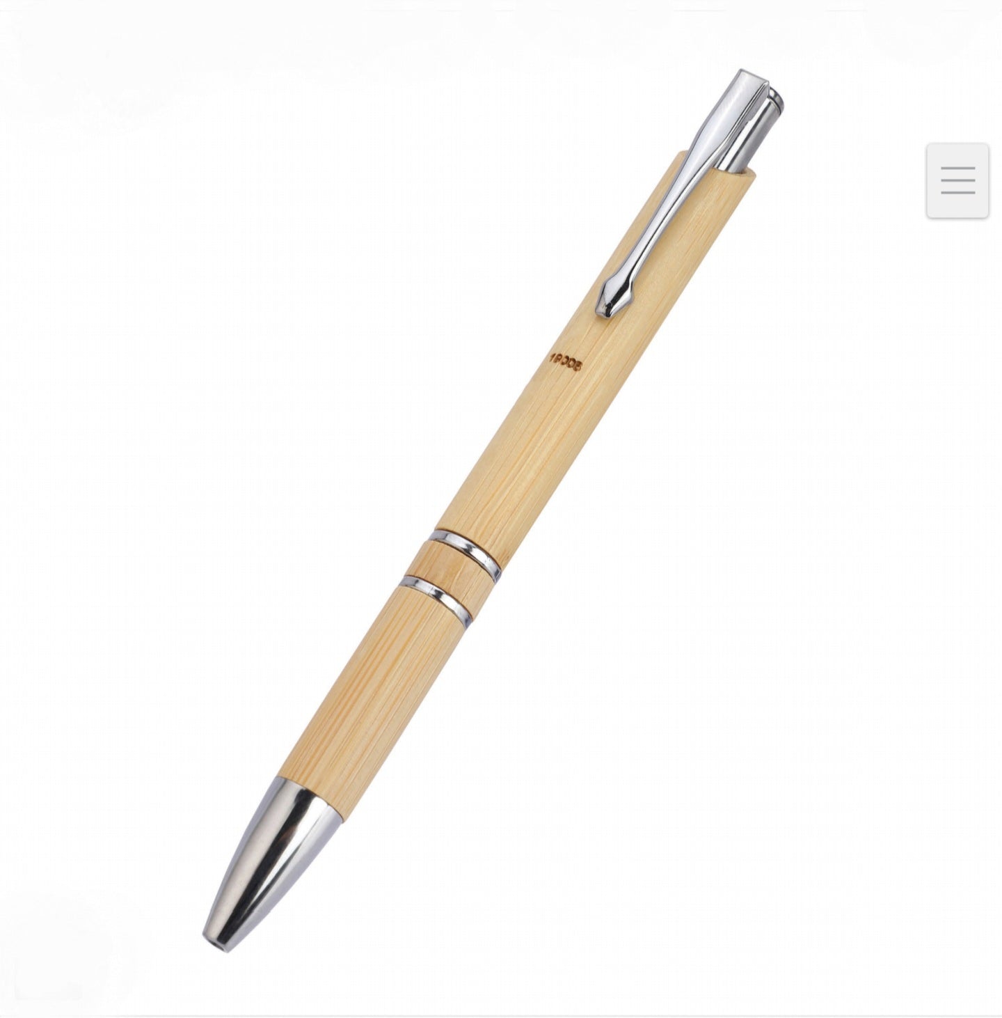 Eco-Friendly Bamboo Ballpoint Pen with Chrome Accents