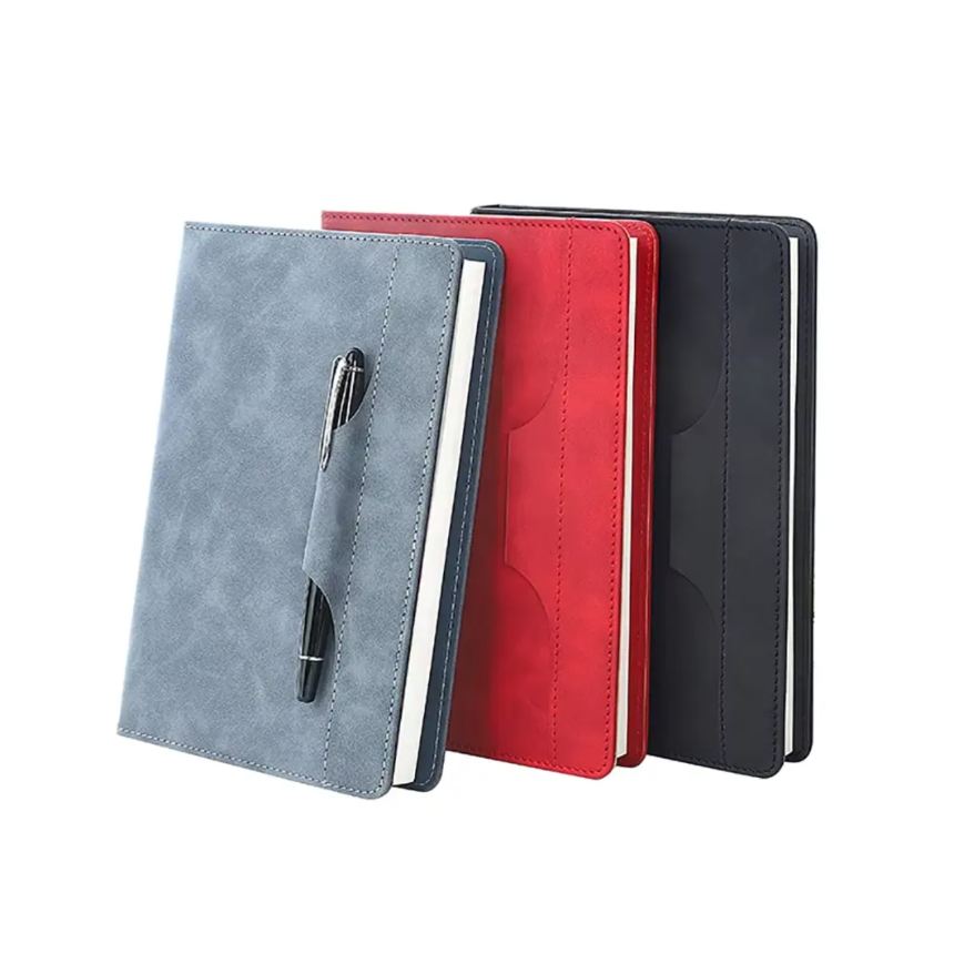 A5 PU Leather Notebook with Pen Holder – Stylish Executive Diary