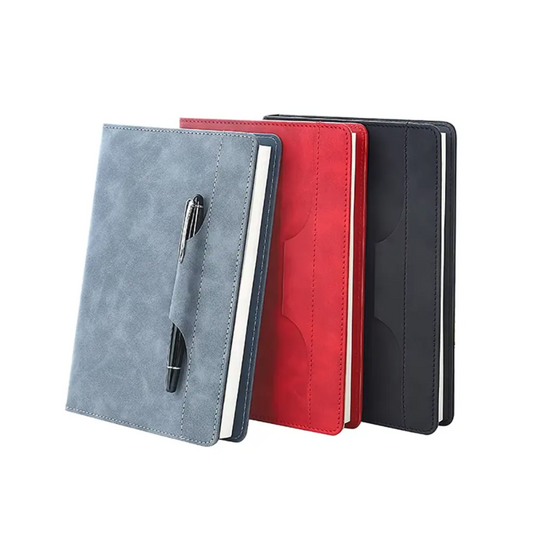 A5 PU Leather Notebook with Pen Holder – Stylish Executive Diary