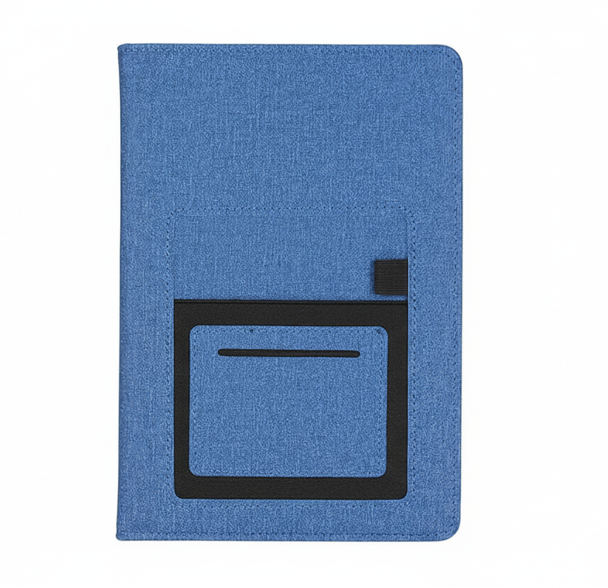 A5 Premium Fabric Notebook with Pen & Card Pocket