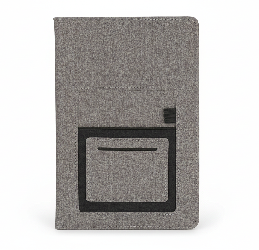 A5 Premium Fabric Notebook with Pen & Card Pocket