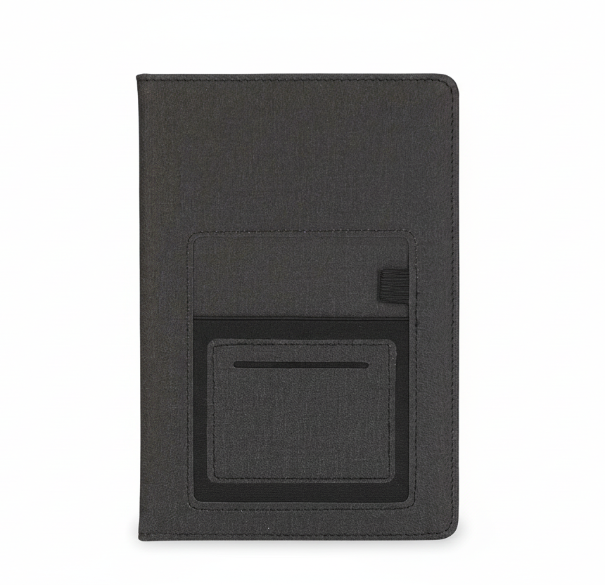 A5 Premium Fabric Notebook with Pen & Card Pocket