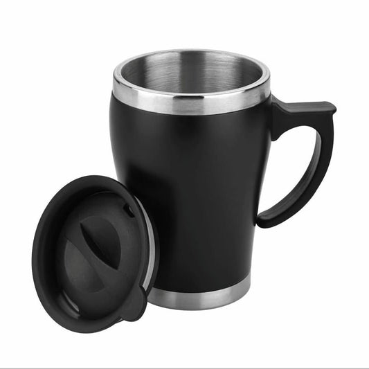 Stainless Steel Insulated Mug with Handle & Lid – 350ml