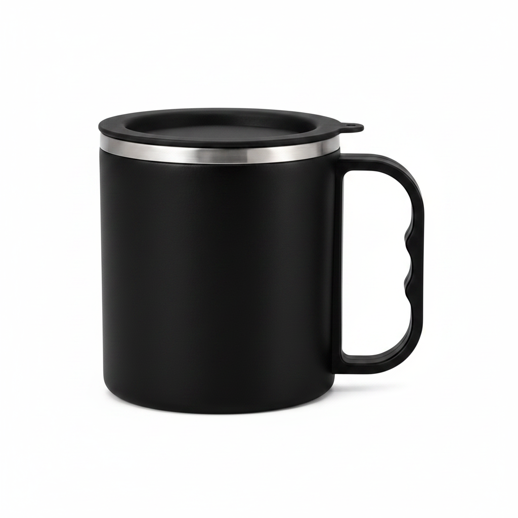 SS Mug with Handle and CAP Lid – 225ml