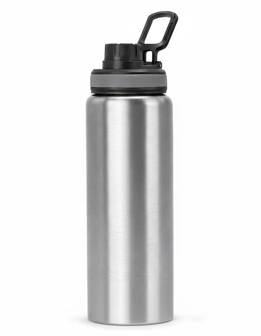 SS Single Wall Bottle 800ML with Sipper Cap & Carry Handle