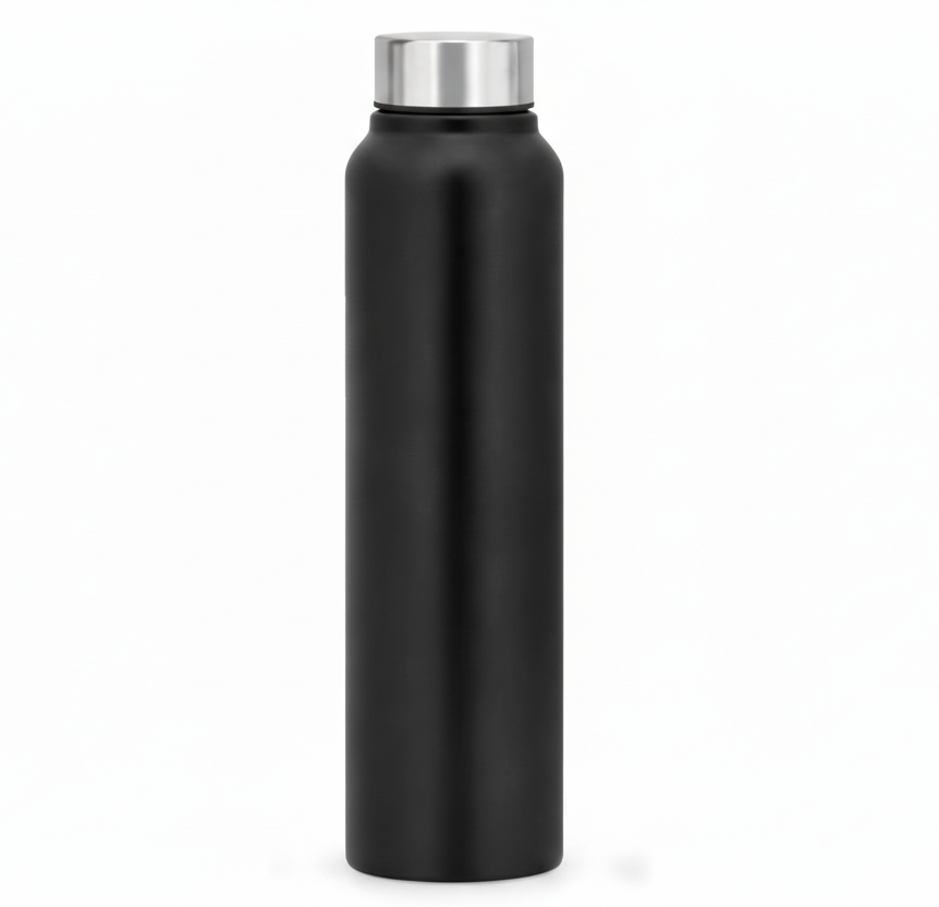 SS STAIGHT BOTTLE WITH SILVER CAP (500ML , 750ML , 1000ML)