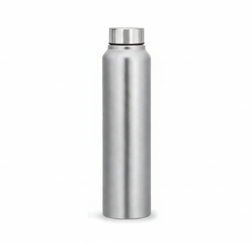 SS STAIGHT BOTTLE WITH SILVER CAP (500ML , 750ML , 1000ML)