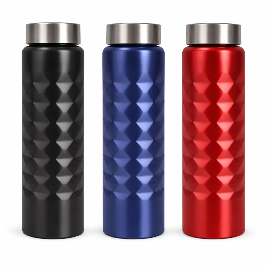 SS Diamond Cut Shape Bottle -1000ML