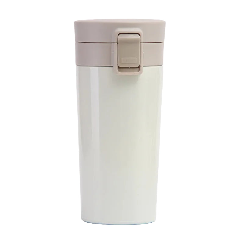 Push Button Stainless Steel Coffee Mug (420ml)