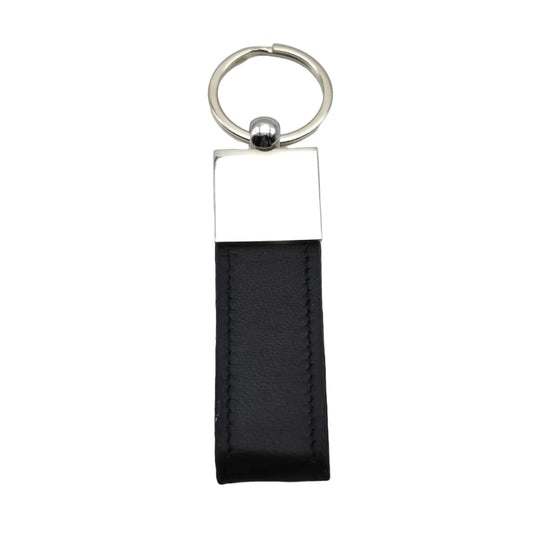 LONG LEATHER METAL KEYCHAIN