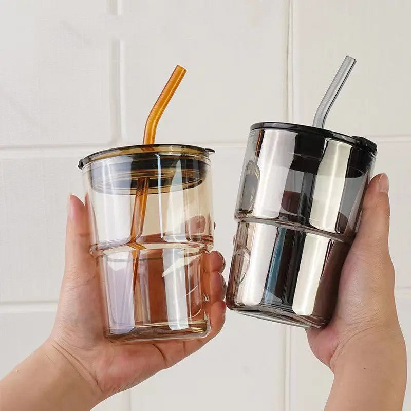 Gorgous Glass Mug With Straw