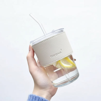 Gorgous Glass Mug With Straw