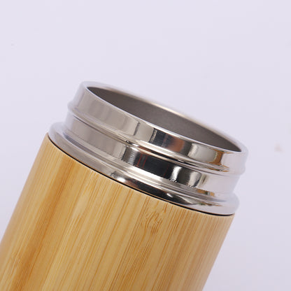 Insulated Bamboo Finish Flask – Hot & Cold Premium Bottle(450ml)