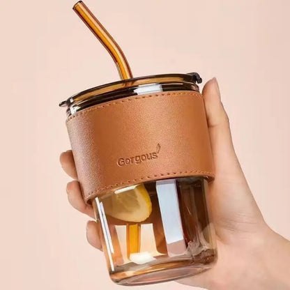 Gorgous Glass Mug With Straw