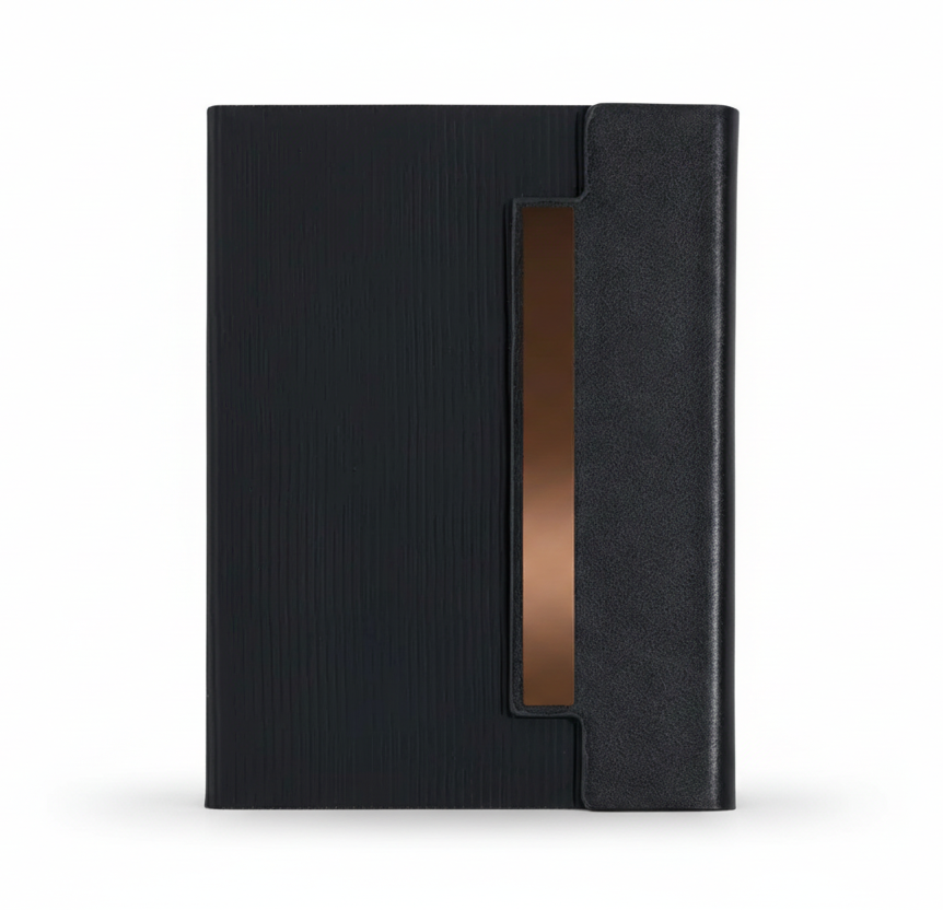 A5 Premium Textured Notebook with Metal Accent Closure