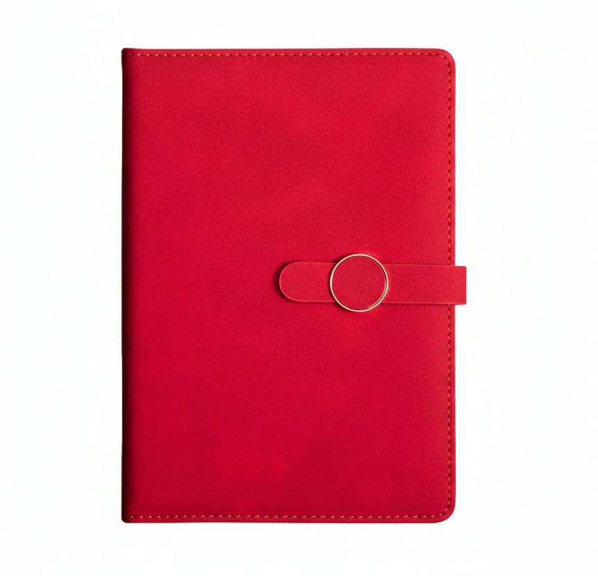 Premium PU Leather A5 Notebook with Circle Magnetic Closure