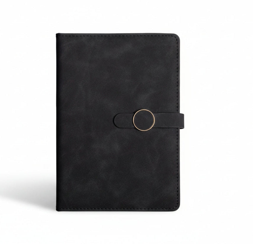 Premium PU Leather A5 Notebook with Circle Magnetic Closure