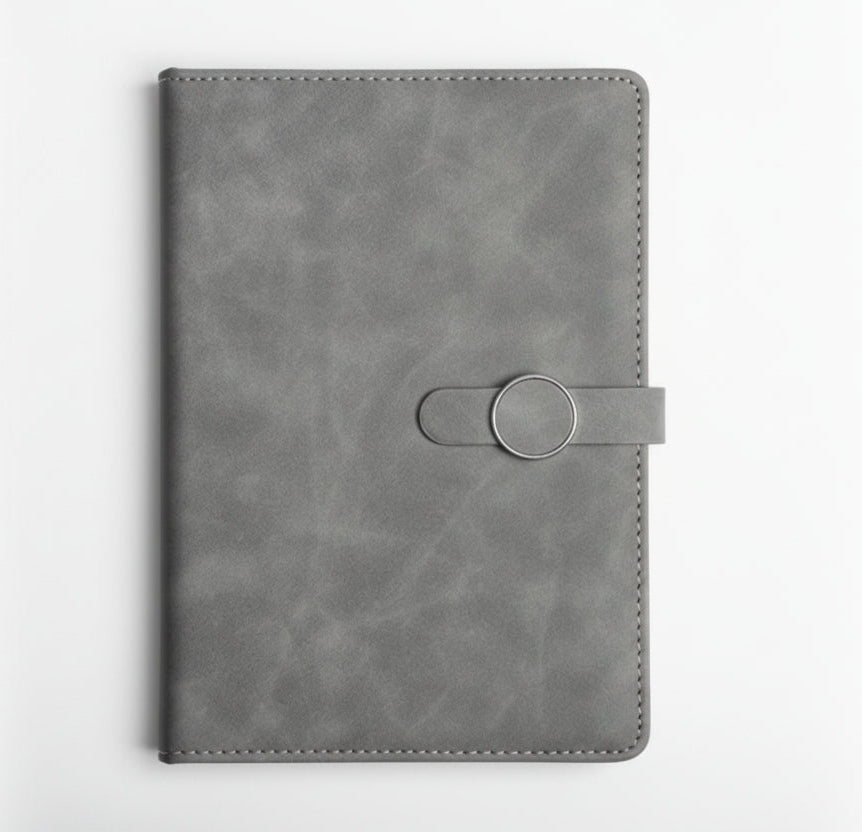 Premium PU Leather A5 Notebook with Circle Magnetic Closure