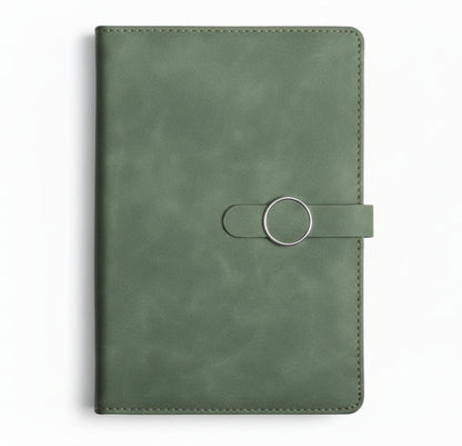 Premium PU Leather A5 Notebook with Circle Magnetic Closure