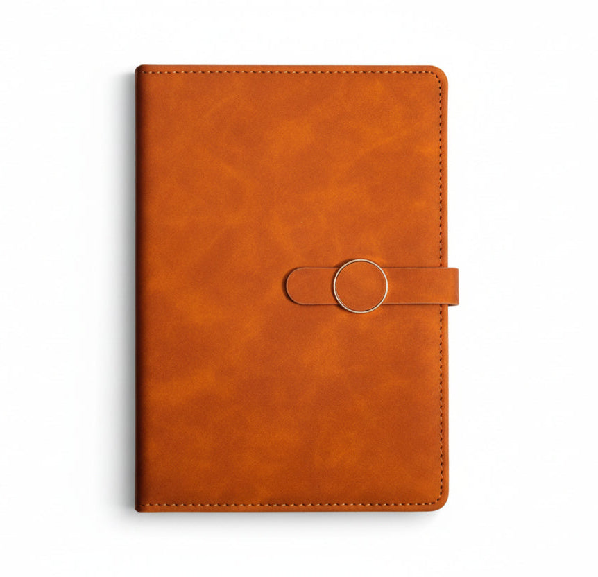 Premium PU Leather A5 Notebook with Circle Magnetic Closure
