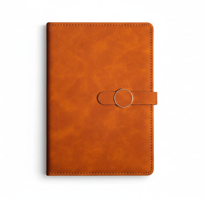 Premium PU Leather A5 Notebook with Circle Magnetic Closure