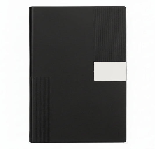 A5 Premium Textured Notebook with Metal Plate