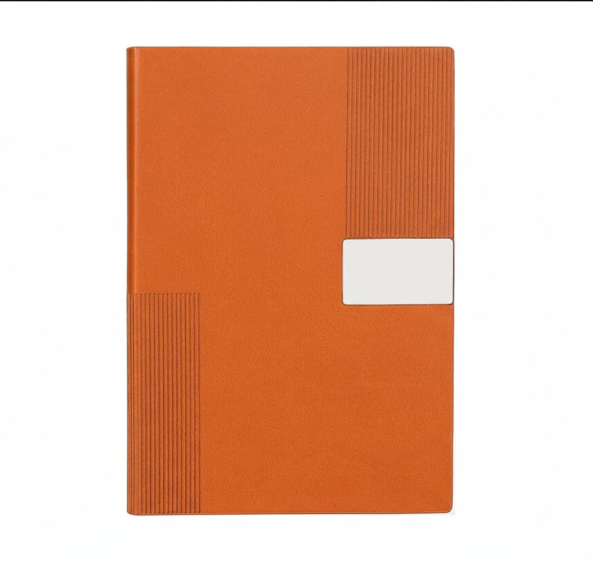 A5 Premium Textured Notebook with Metal Plate