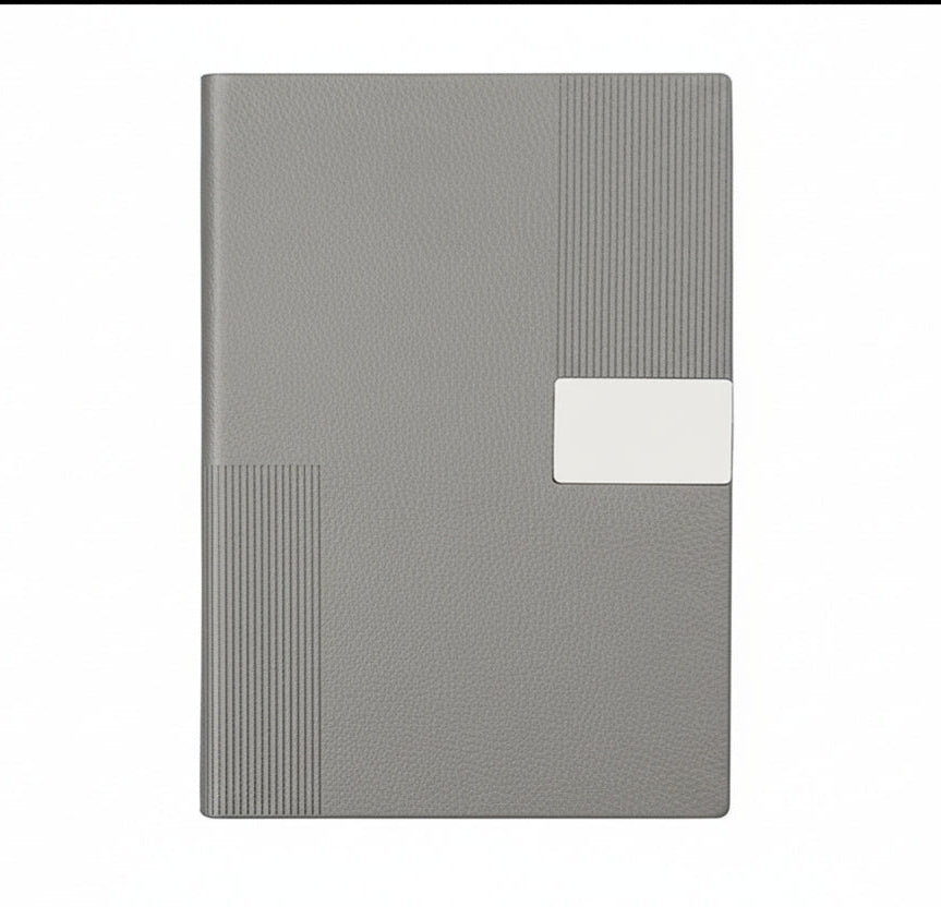 A5 Premium Textured Notebook with Metal Plate