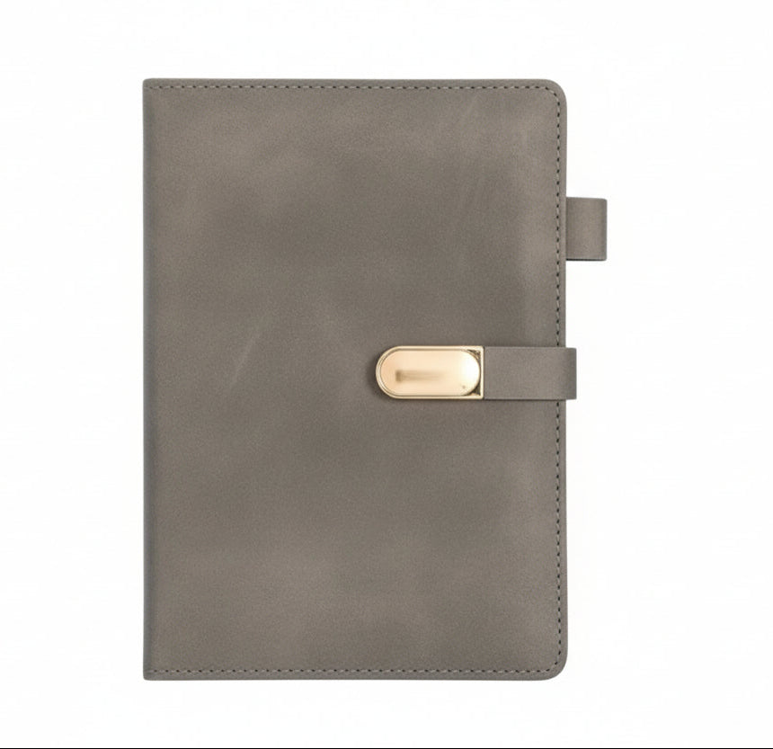 A5 PU Leather Notebook with Rectangular  Magnetic Closue
