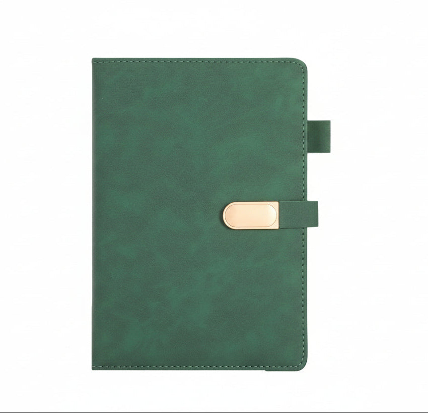 A5 PU Leather Notebook with Rectangular  Magnetic Closue