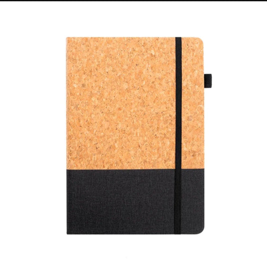 A5 CORK AND PU NOTEBOOK WITH ELASTIC CLOSURE