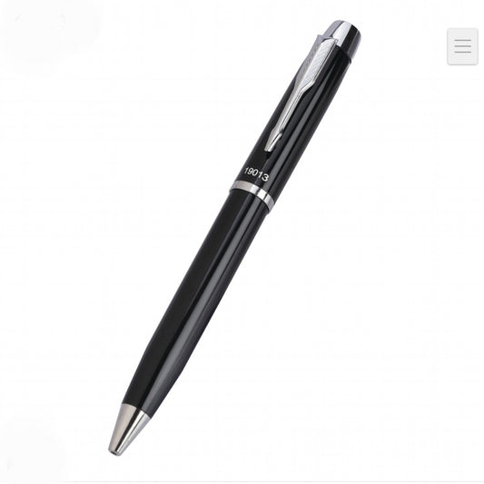 Premium Metal Executive Ballpoint Pen – Glossy Black with Chrome Accents