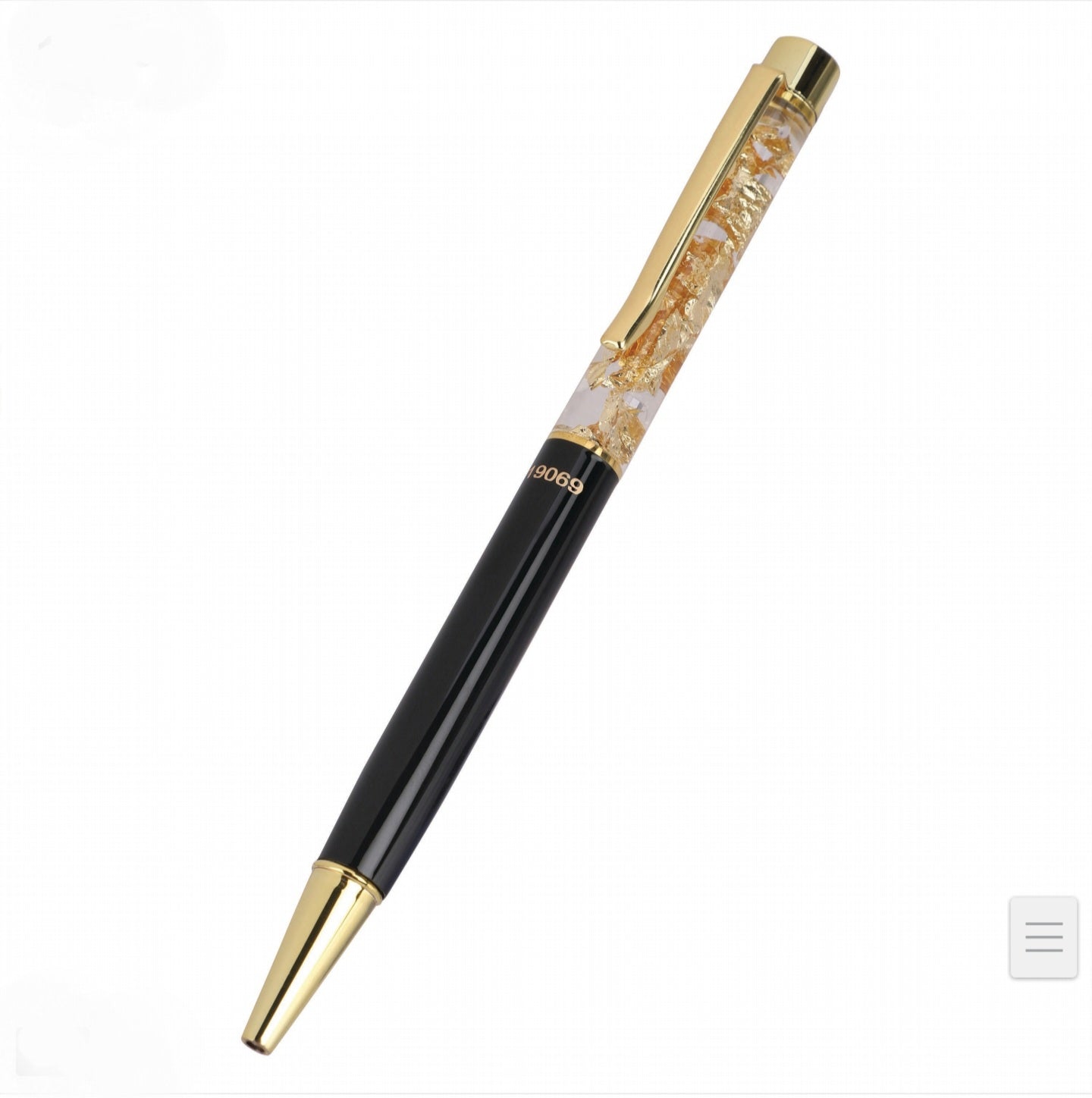 Crystal Metal Premium Pen – Black & Gold